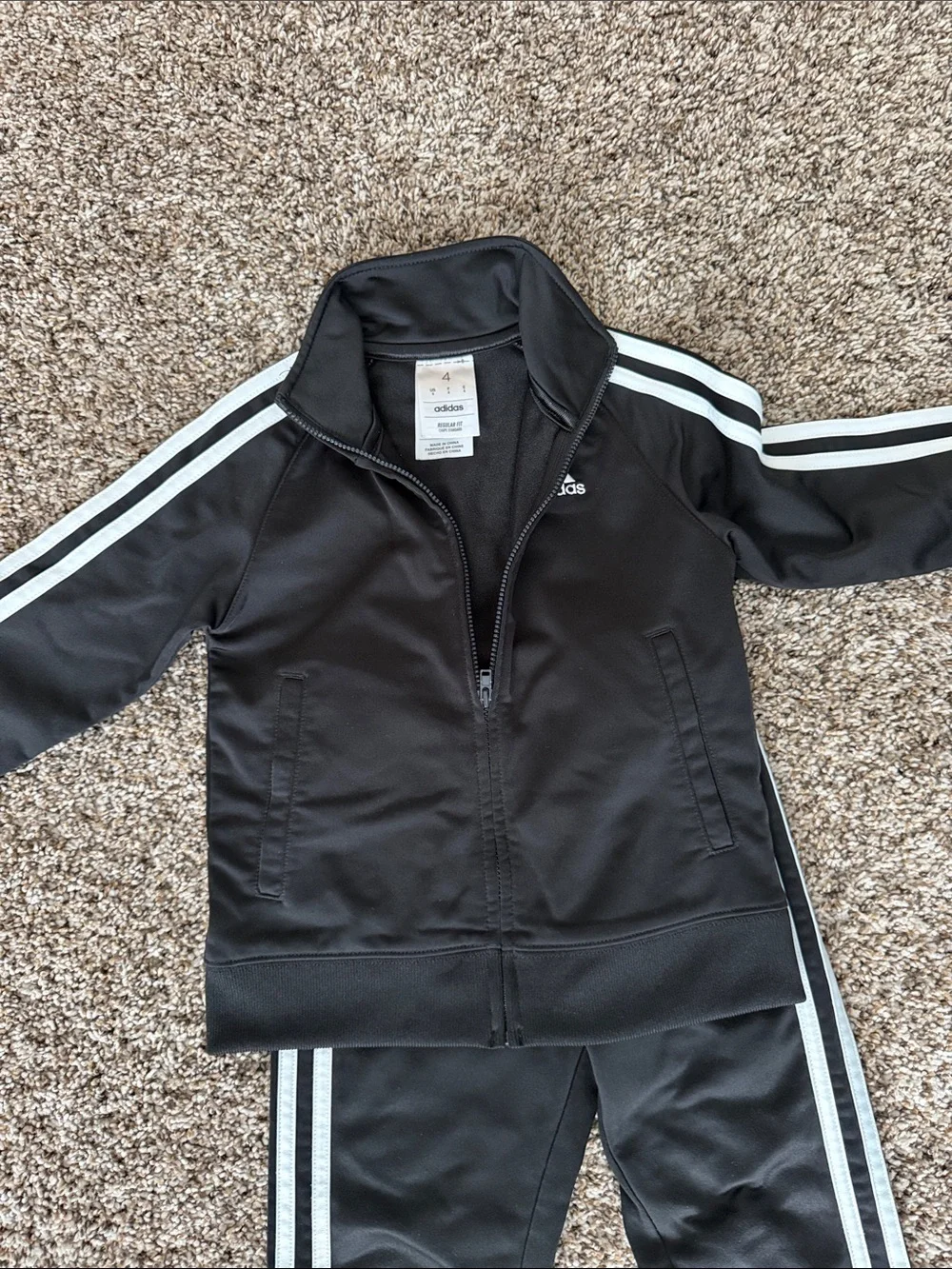 4T Kids adidas black tracksuit